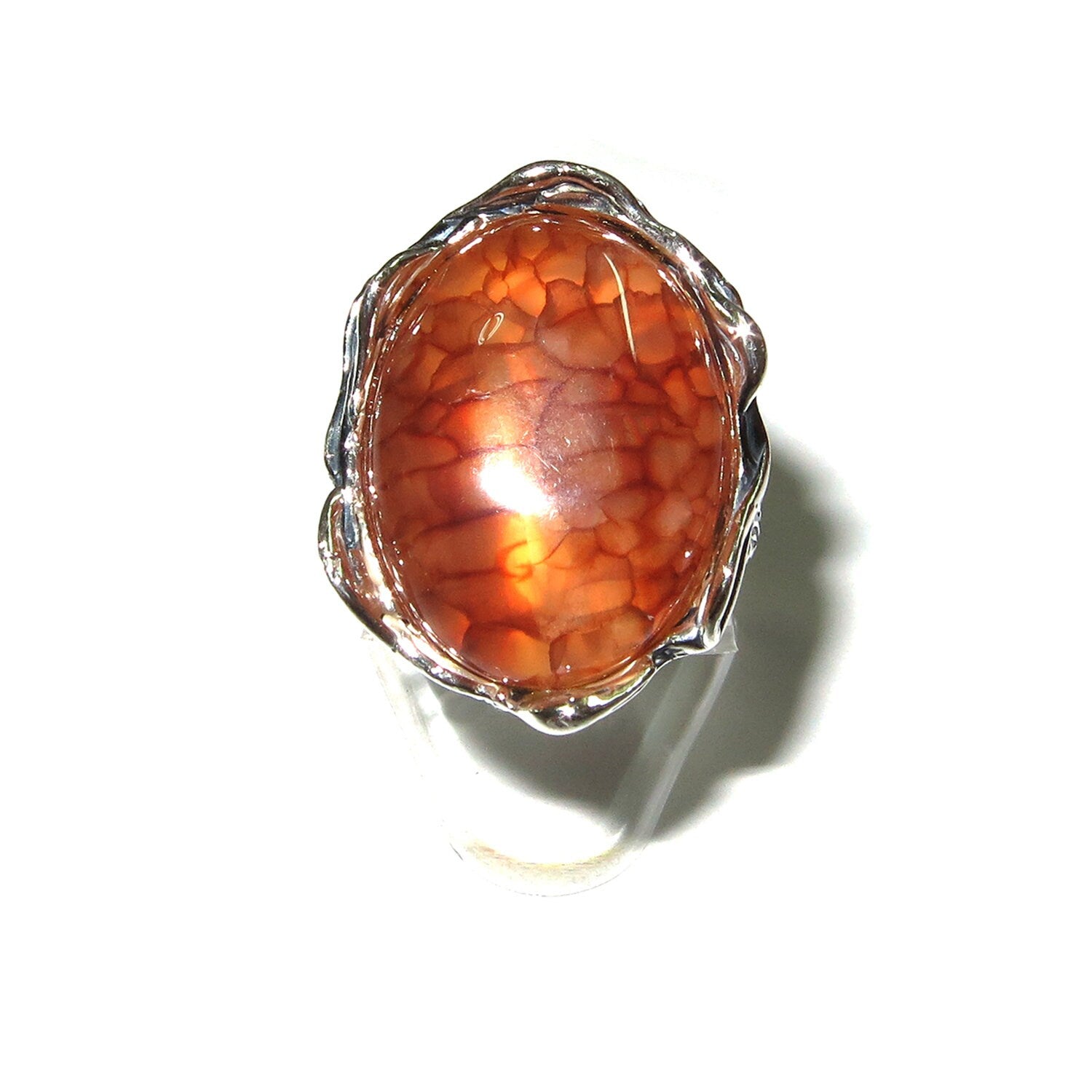 Statement Dragon Vein Agate ring 925 sterling silver size 6, handmade ring, Dragon Vein Agate, single copy, silver ring, gemstone - 1 piece