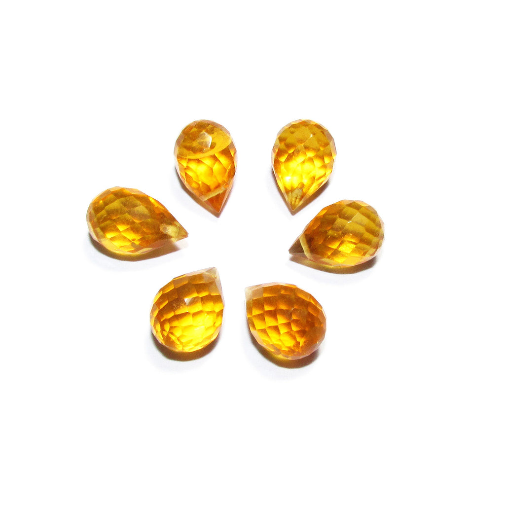 Natural Citrine Teardrop faceted Beads size 10x7 mm, Citrine Gemstone, Jewelry making, Natural Gemstone Teardrop beads - 1 piece