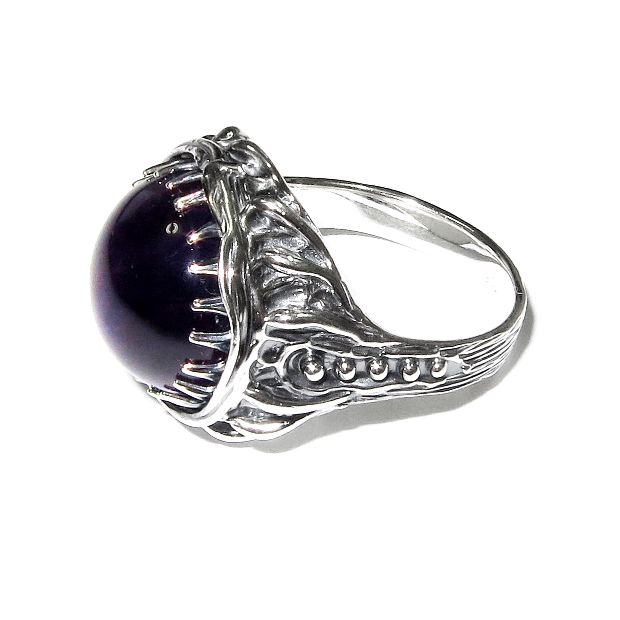 Statement amethyst ring 925 sterling silver size 7, Handmade ring, single copy, 925 sterling silver, Natural amethyst, silver ring, gemstone