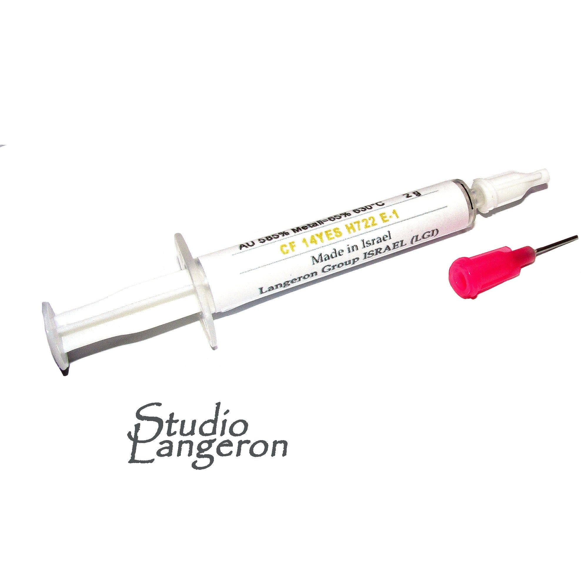 Solder paste for 14K yellow gold, easy, 2 grams, solder syringe yellow gold, Solder yellow gold 14K, Jewelry making - 1 piece