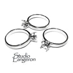 925 sterling silver blank ring with 4-prong setting 5mm size 4-11 silver ring, Jewelry making, base ring, Setting, Prong setting - 1 piece