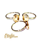 14K Yellow solid gold blank ring with bezel cup 8x10mm size 4 - 11, Jewelry making, base ring, bezel cup, Solid gold ring - 1 piece