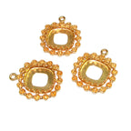 14K Gold Filled cushion blank pendant with setting 12x12 mm - 1 piece