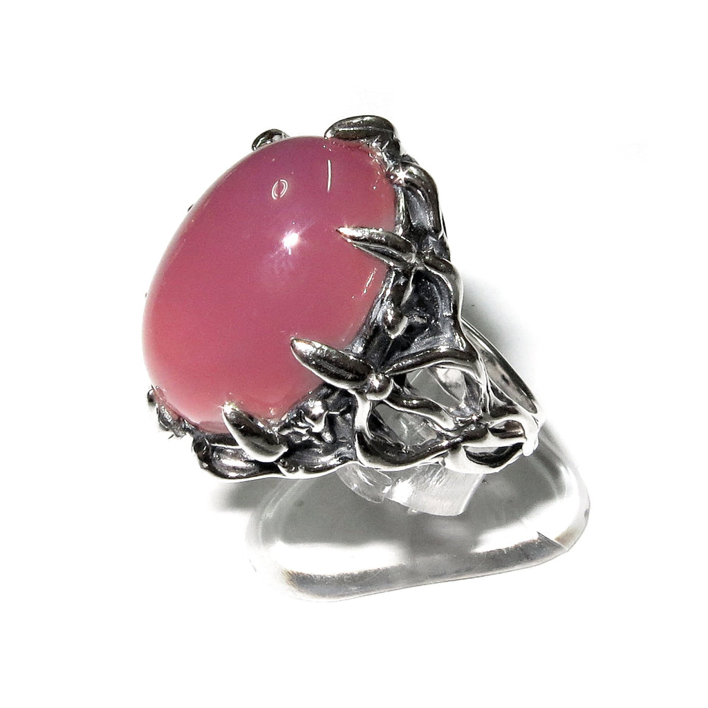 Statement Chalcedony ring 925 sterling silver size 7, Handmade ring, single copy, 925 sterling silver, Natural Lavender Chalcedony, gemstone