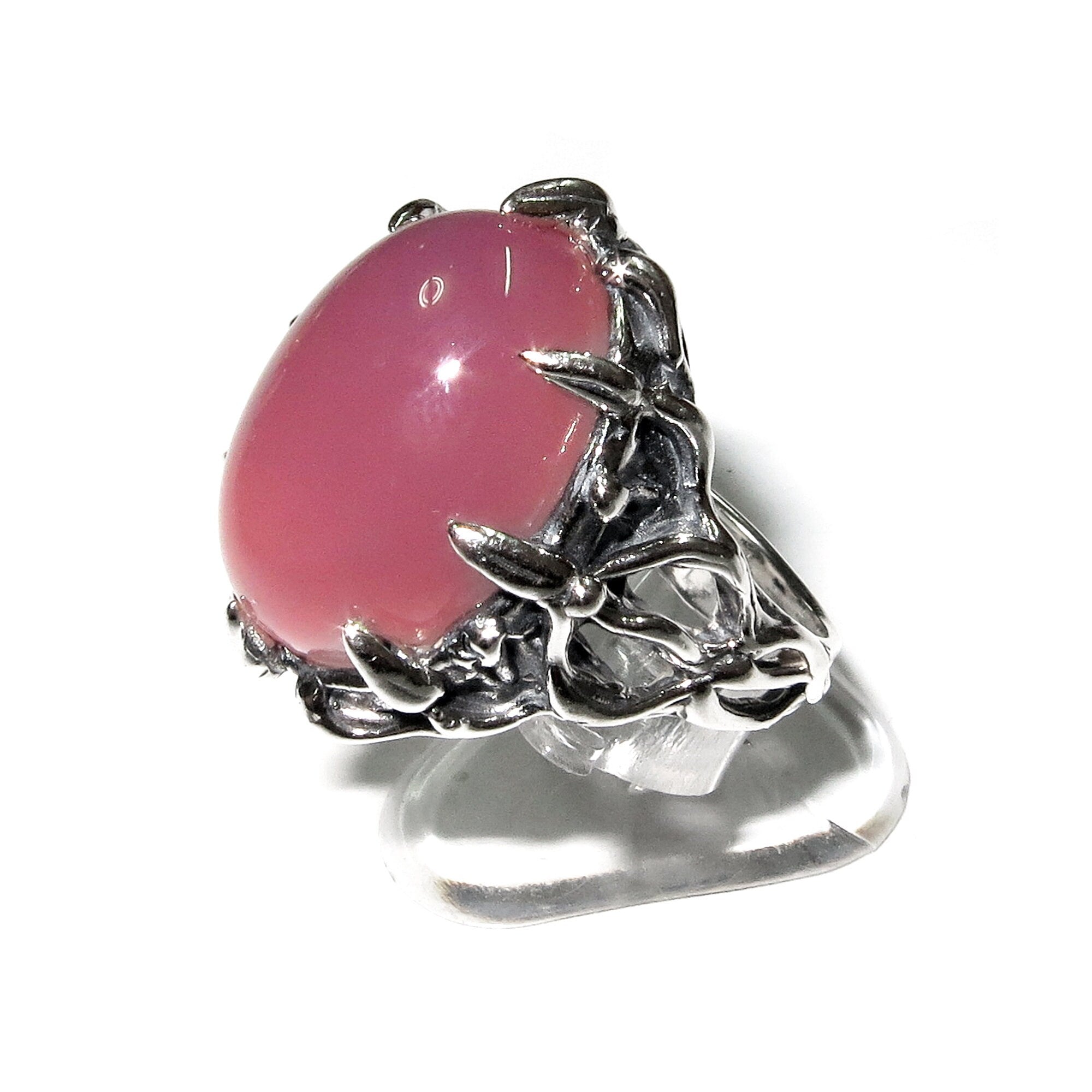 Statement Chalcedony ring 925 sterling silver size 7, Handmade ring, single copy, 925 sterling silver, Natural Lavender Chalcedony, gemstone