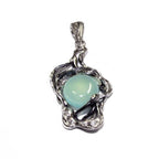 Aqua chalcedony blue pendant 925 sterling silver size 3.8x2.0 cm, single copy, Aqua chalcedony pendant, Handmade pendant, Blue, Gift