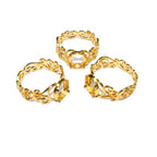 14K Yellow gold filled filigree blank ring with bezel cup 8 mm, base ring, Gold filled bezel cup, Mounting ring, Jewelry making - 1 piece