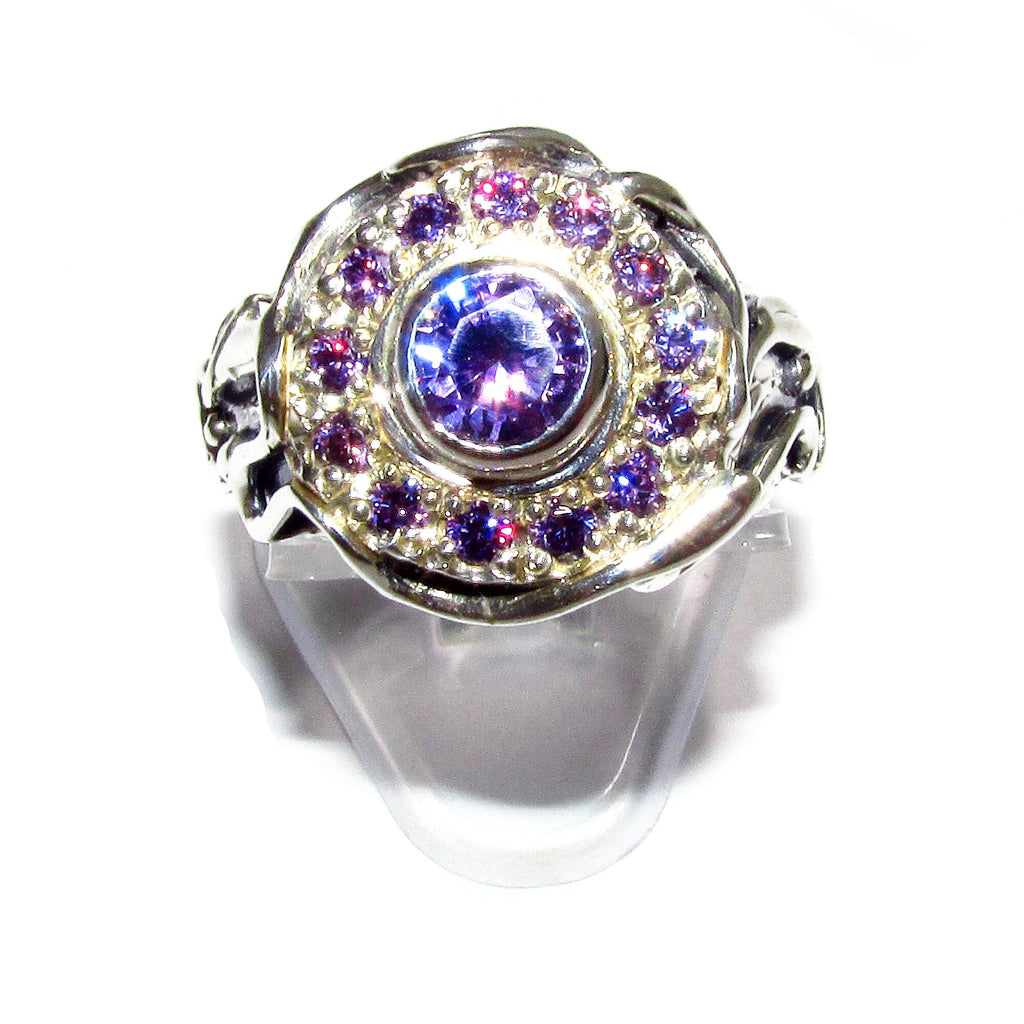 Statement Amethysts ring 925 sterling silver size 6 1/2, Handmade ring, single copy, sterling silver, Amethysts, silver ring, Amethyst ring