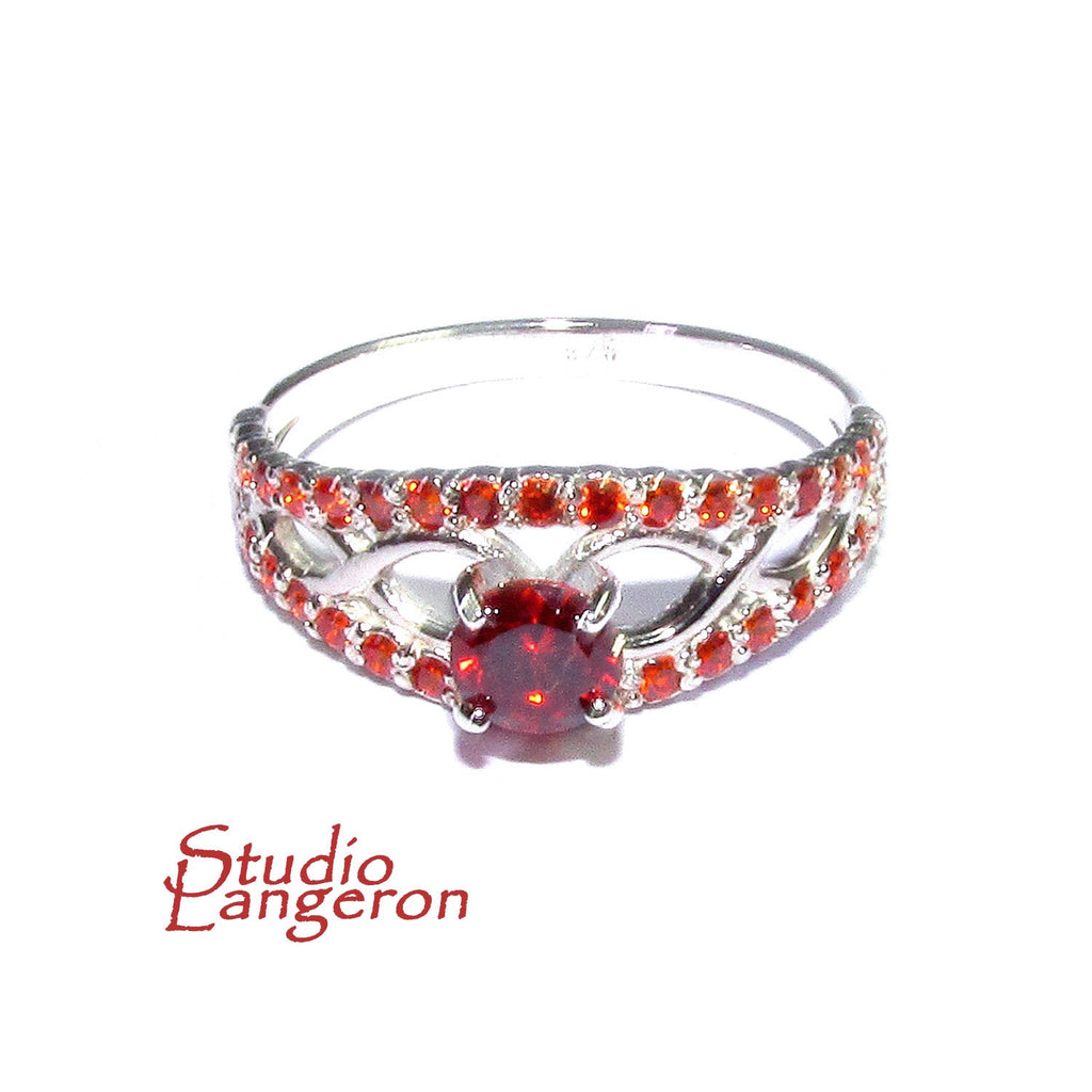 Garnet ring 925 sterling silver size 8,  handmade ring, single copy, sterling silver, Garnet, 925 silver ring, gemstone, Gift ring, red ring