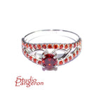 Garnet ring 925 sterling silver size 8,  handmade ring, single copy, sterling silver, Garnet, 925 silver ring, gemstone, Gift ring, red ring