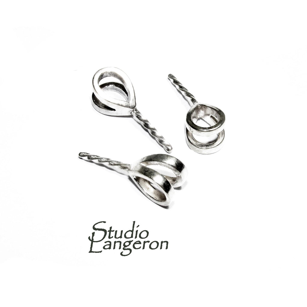 925 sterling silver large Eye Pearl Component Mounting size 16.3x5.7mm, bail silver, Jewelry making - 1 piece