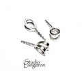 925 sterling silver large Eye Pearl Component Mounting size 16.3x5.7mm, bail silver, Jewelry making - 1 piece