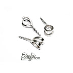 925 sterling silver large Eye Pearl Component Mounting size 16.3x5.7mm, bail silver, Jewelry making - 1 piece