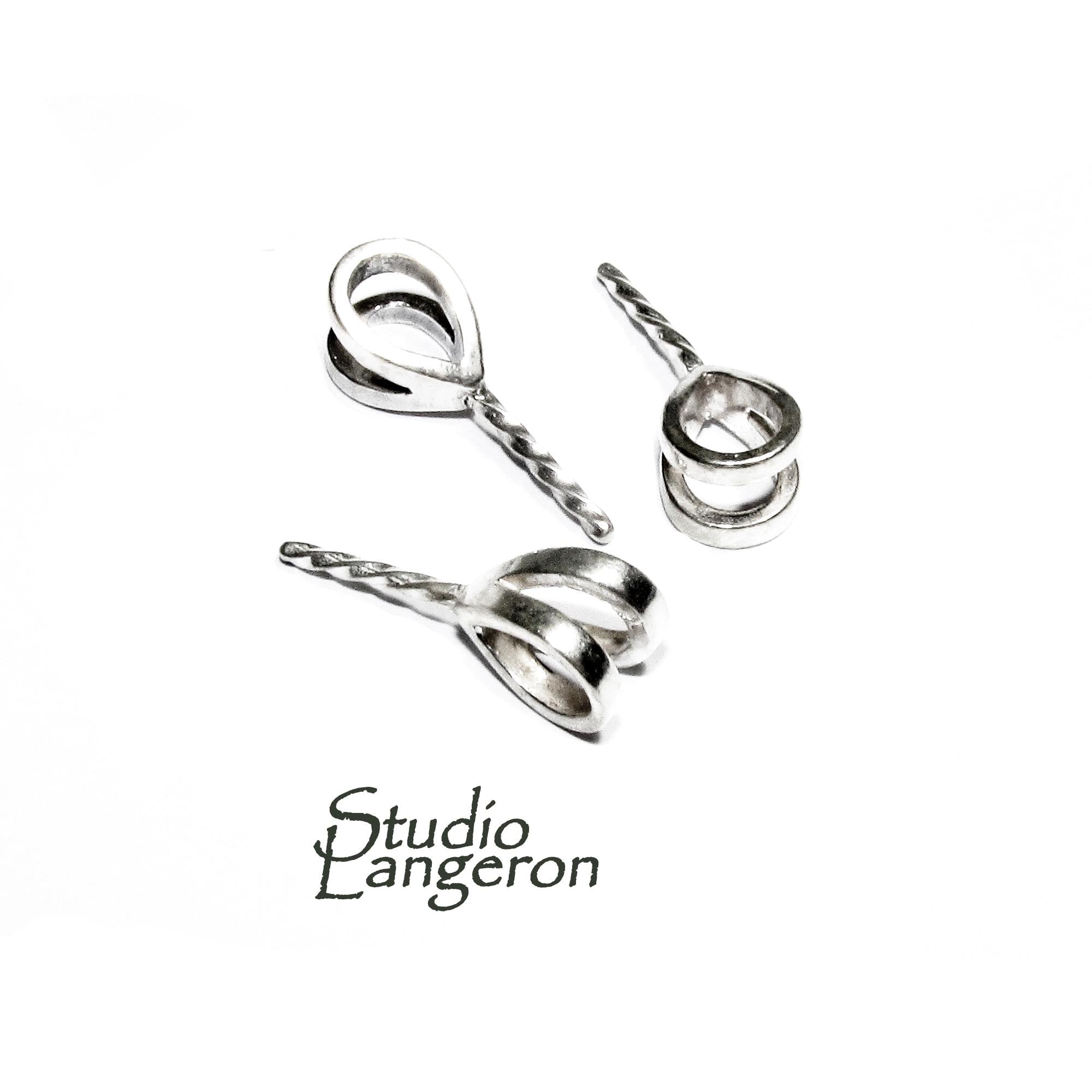 925 sterling silver large Eye Pearl Component Mounting size 16.3x5.7mm, bail silver, Jewelry making - 1 piece