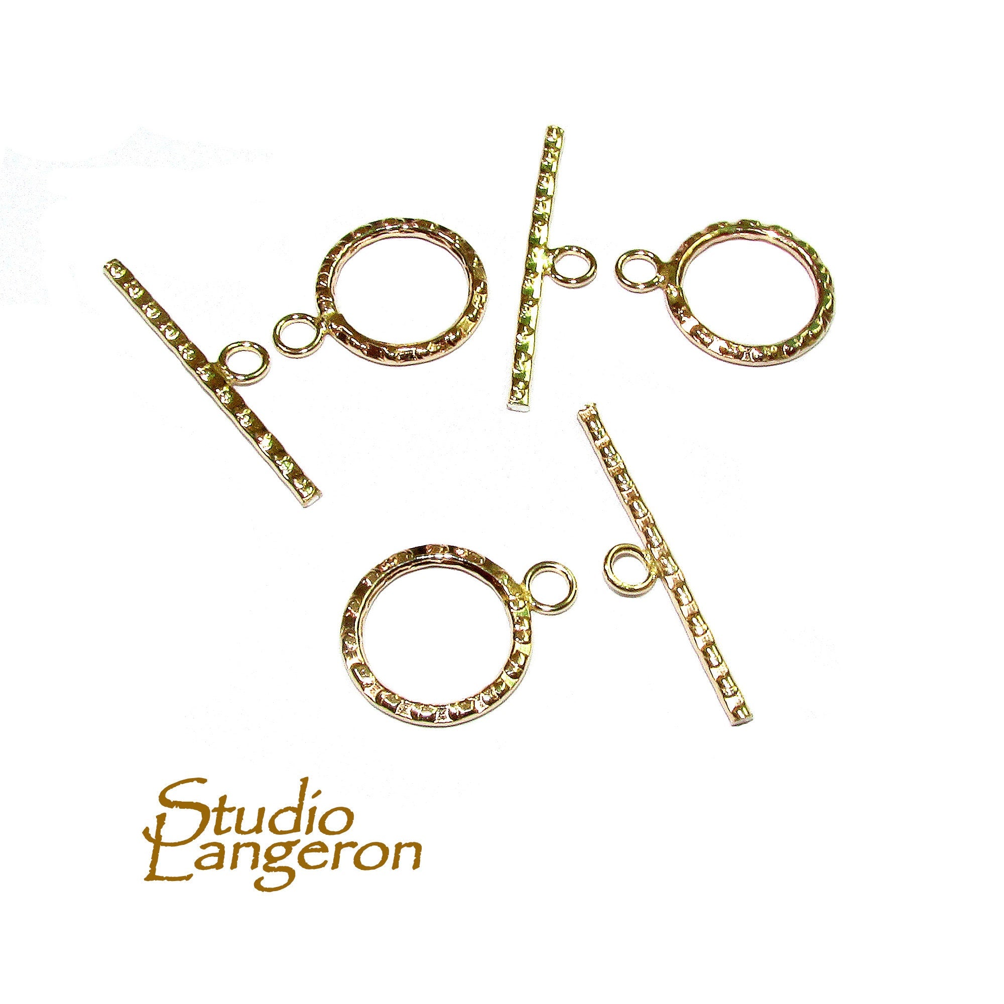 14K Yellow Gold filled Flat Toggle Clasps size 13 mm, Gold Filled Toggle clasp, Jewelry making, 14K Gold Filled clasp, Gold Filled - 1 piece