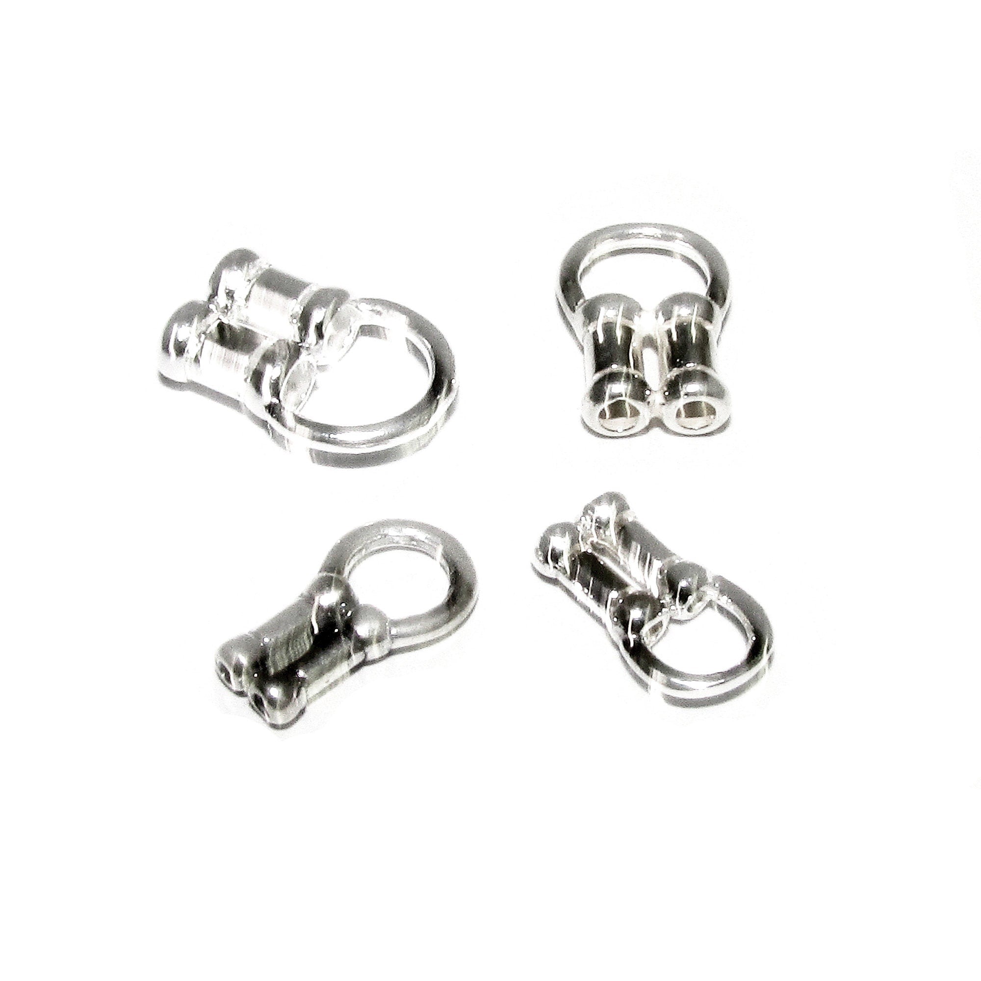 925 sterling silver Crimp Double End Caps sizes 0.7 - 2.0 mm, Jewelry making, Double End caps findings, Silver end caps - 1 pair (2 piece)