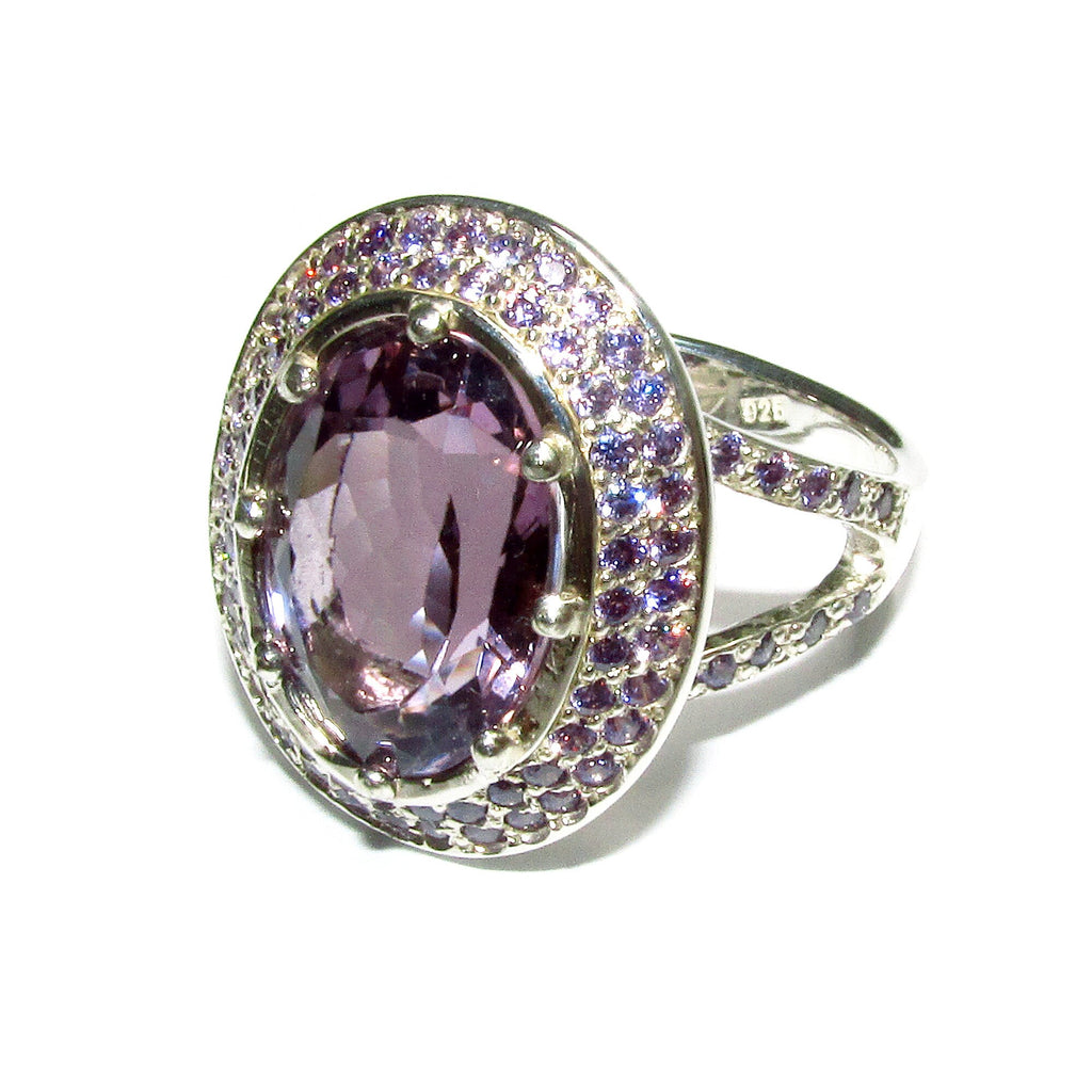 Statement Amethysts ring 925 sterling silver size 8 1/2, Handmade ring, single copy, sterling silver, Amethysts, silver ring, Amethyst ring