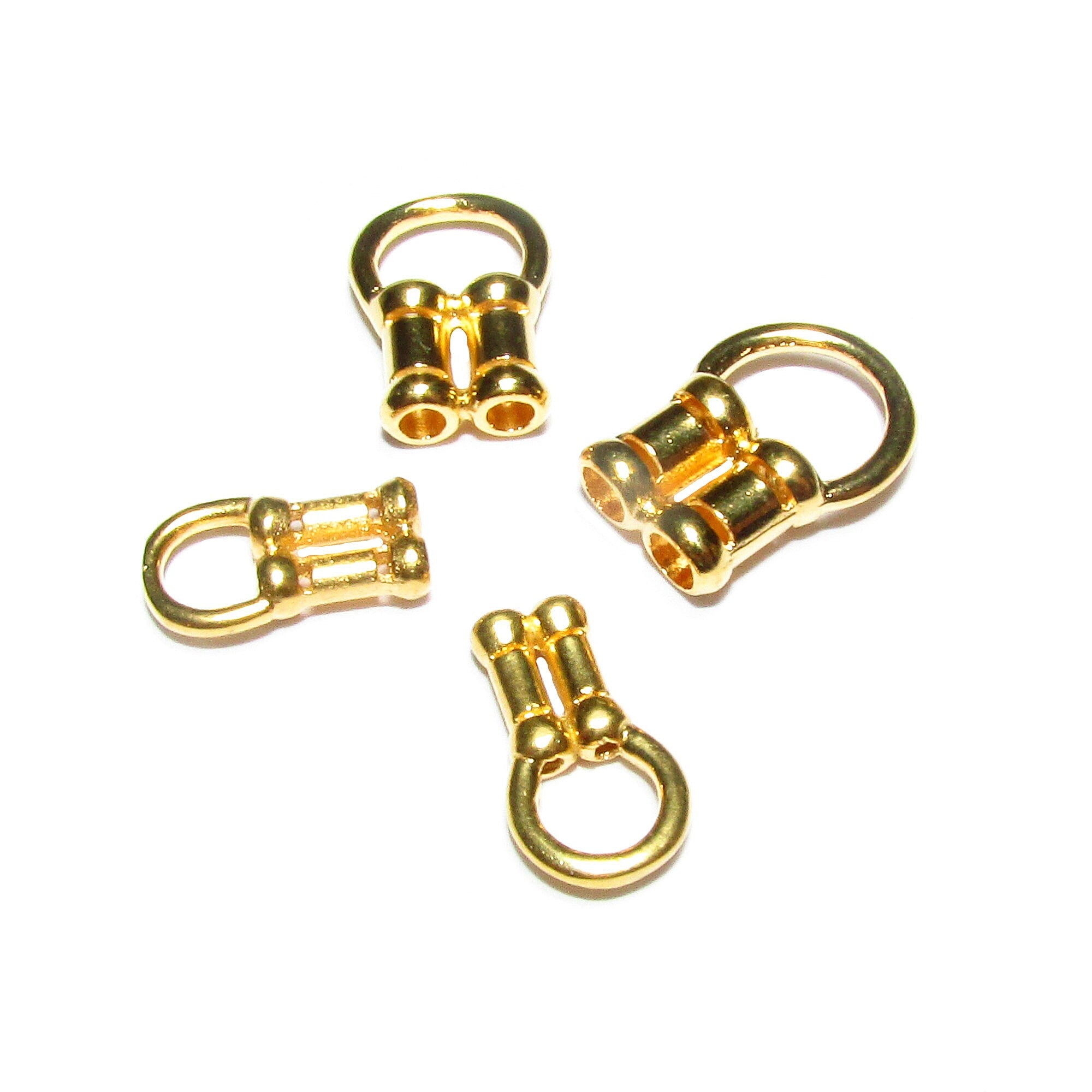 14K Gold filled Crimp Double End Caps diameter 0.7, 1.0, 1.5, 2.0mm, Double end caps, Gold filled end cap, Jewelry making - 1 pair (2 piece)
