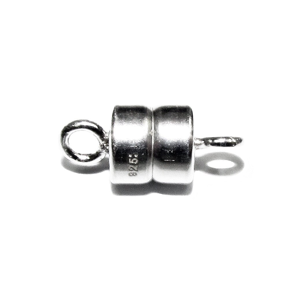 925 Sterling Silver Small Magnetic Clasps size 4.5x4.0 mm, Magnetic clasps, Jewelry making, Clasp findings, 925 silver clasp - 1 piece