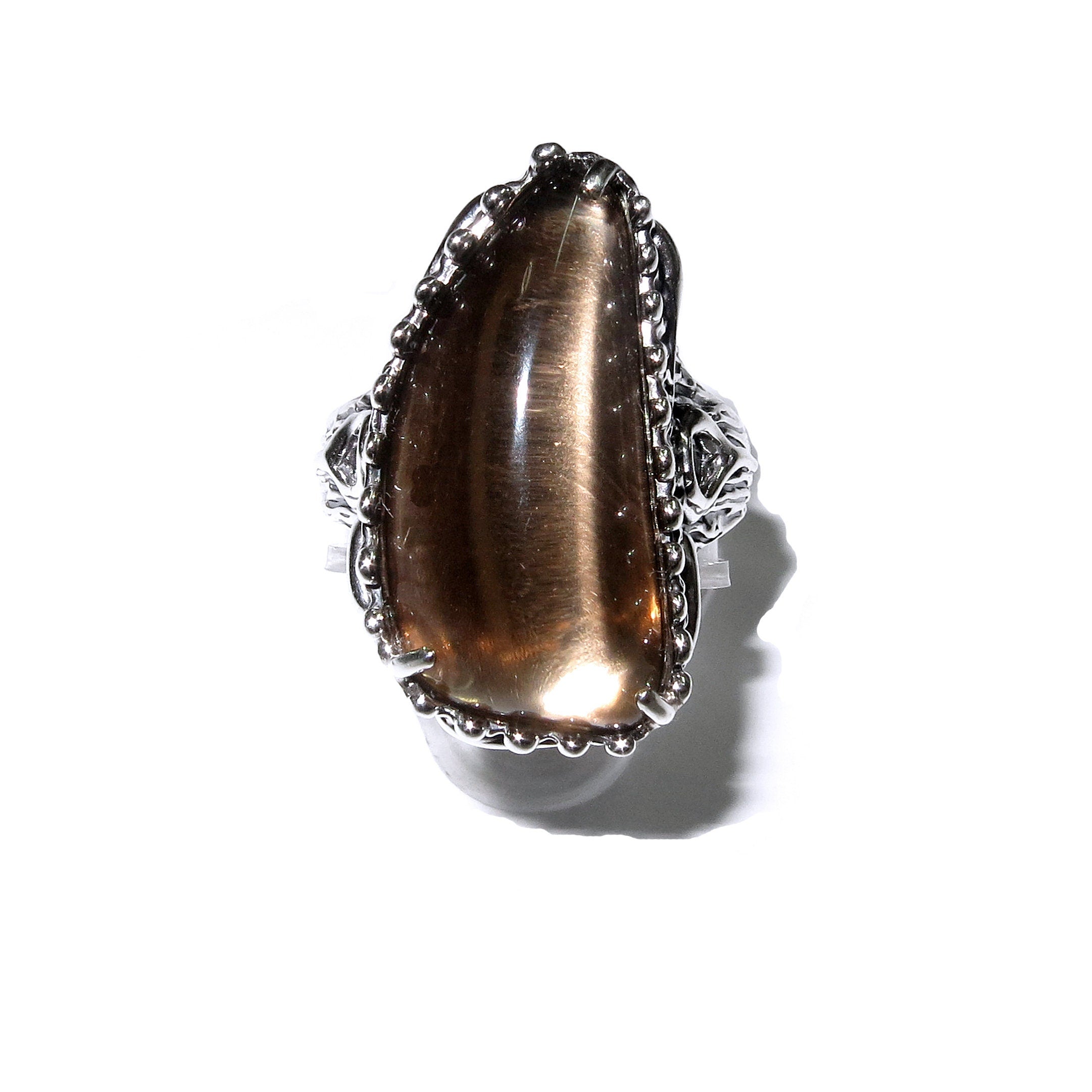 Statement Rauch topaz ring 925 sterling silver size 7 1/2, handmade ring, single copy, unique design, Rauch topaz, silver ring, gemstone