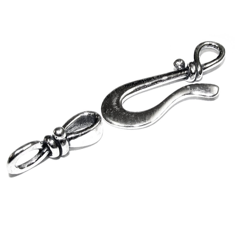 925 Sterling Silver Hook Eye Large Clasp, Silver clasp, Jewelry making, Hook eye clasp, Clasps, Sterling silver, 925 Silver clasp - 1 piece