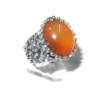 Statement Natural opal ring 925 sterling silver size 7, Handmade ring, single copy, sterling silver, Orange opal, silver ring, gemstone