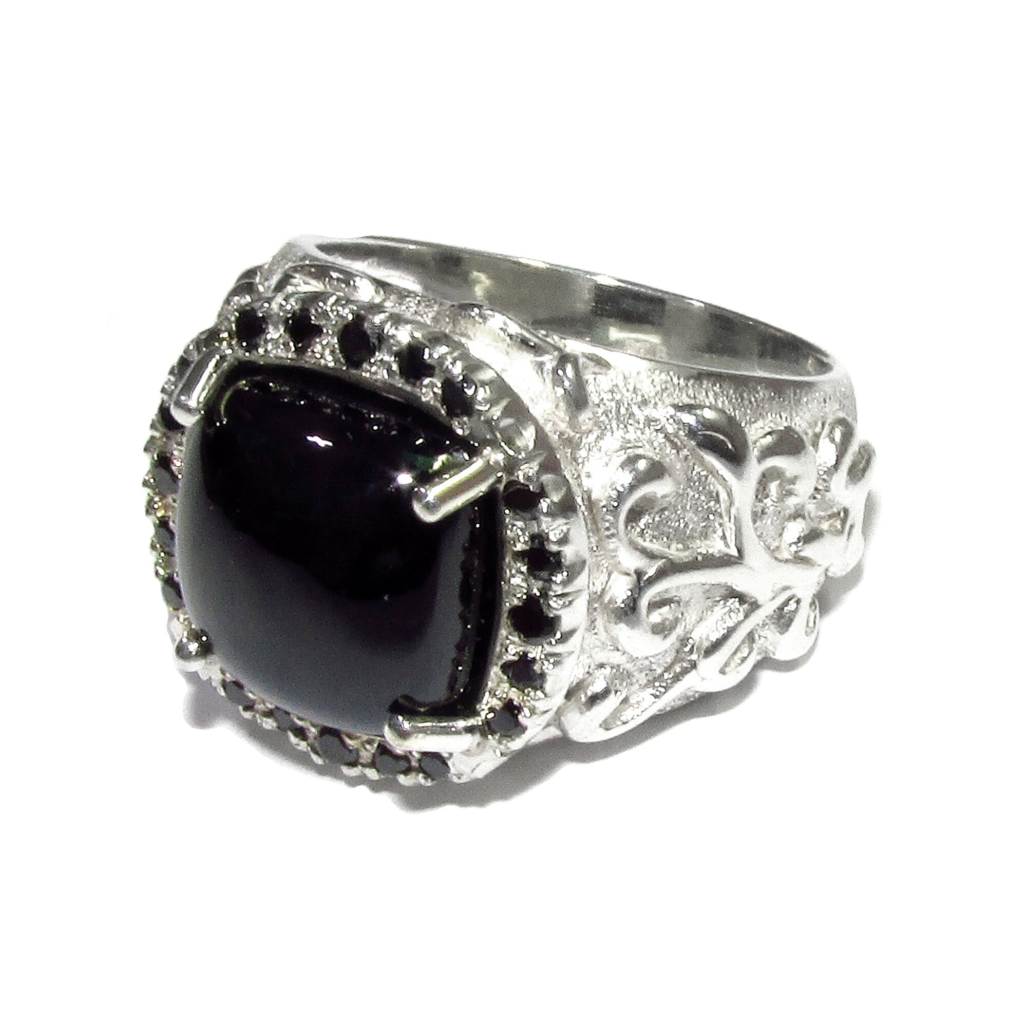 Black onyx ring 925 sterling silver, size 9, Handmade ring, single copy, 925 sterling silver, Black onyx, silver ring, gemstone - 1 piece