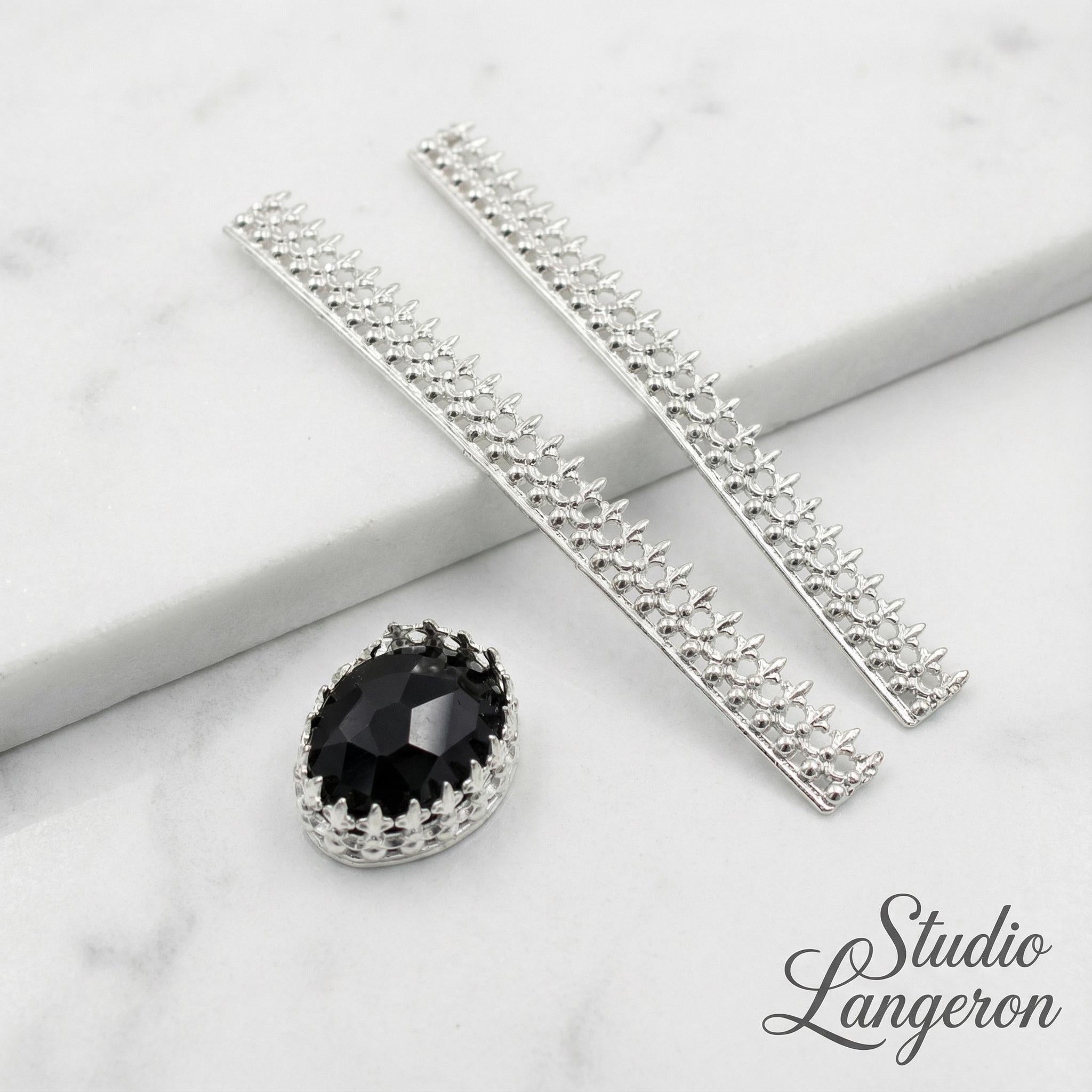 999 Fine silver Casted Bezel wire size 6.8x0.75 cm (2.7 inch), Gallery wire, Setting silver, Gallery pattern, Jewelry making - 1 piece