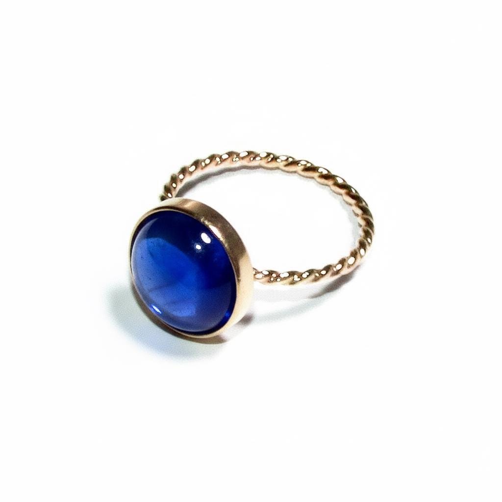 14K Yellow gold filled twisted blank ring with bezel cup 12mm size 4 - 11, Jewelry making, Mounting ring, bezel cup, setting - 1 piece
