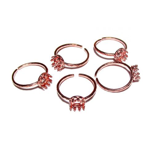 14K Rose gold filled open blank ring with bezel cup 6 mm, base ring, Rose Gold filled, bezel cup, Jewelry making,  setting, ring - 1 piece
