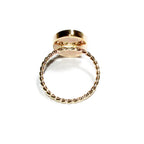 14K Yellow gold filled twisted blank ring with bezel cup 12x16mm size 4 - 11, Base ring, Bezel cup, Jewelry making, Setting ring - 1 piece