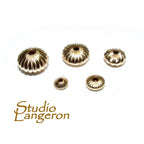 14K Yellow Gold Filled Corrugated Saucer Beads Size 3, 4, 5, 6, 7 mm, Beads, Gold filled beads, Saucer beads, Jewelry making - 1 piece