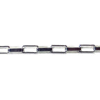 1.5 mm Sterling Silver rectangle cable chain, Jewelry making, silver shiny chain, Chain for jewelry, sterling silver - 1 Ft (30 cm)