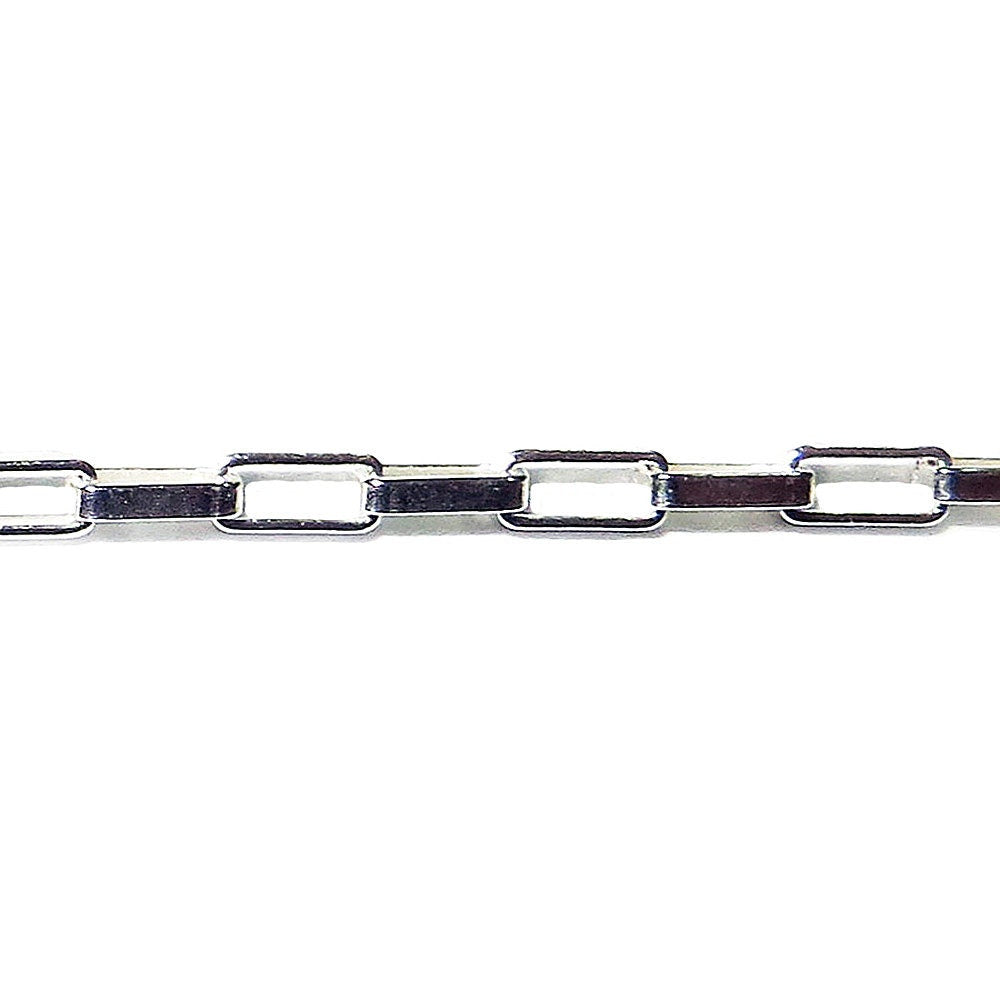 1.5 mm Sterling Silver rectangle cable chain, Jewelry making, silver shiny chain, Chain for jewelry, sterling silver - 1 Ft (30 cm)
