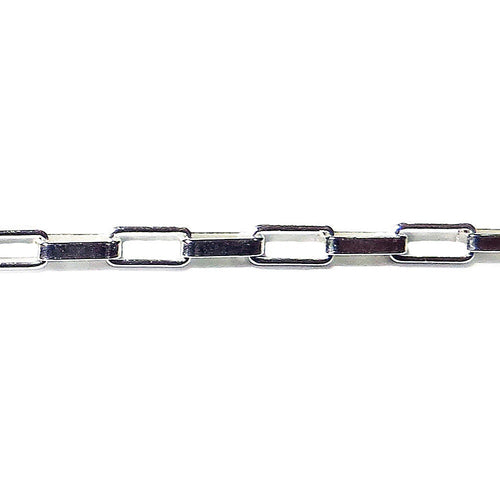 1.5 mm Sterling Silver rectangle cable chain, Jewelry making, silver shiny chain, Chain for jewelry, sterling silver - 1 Ft (30 cm)