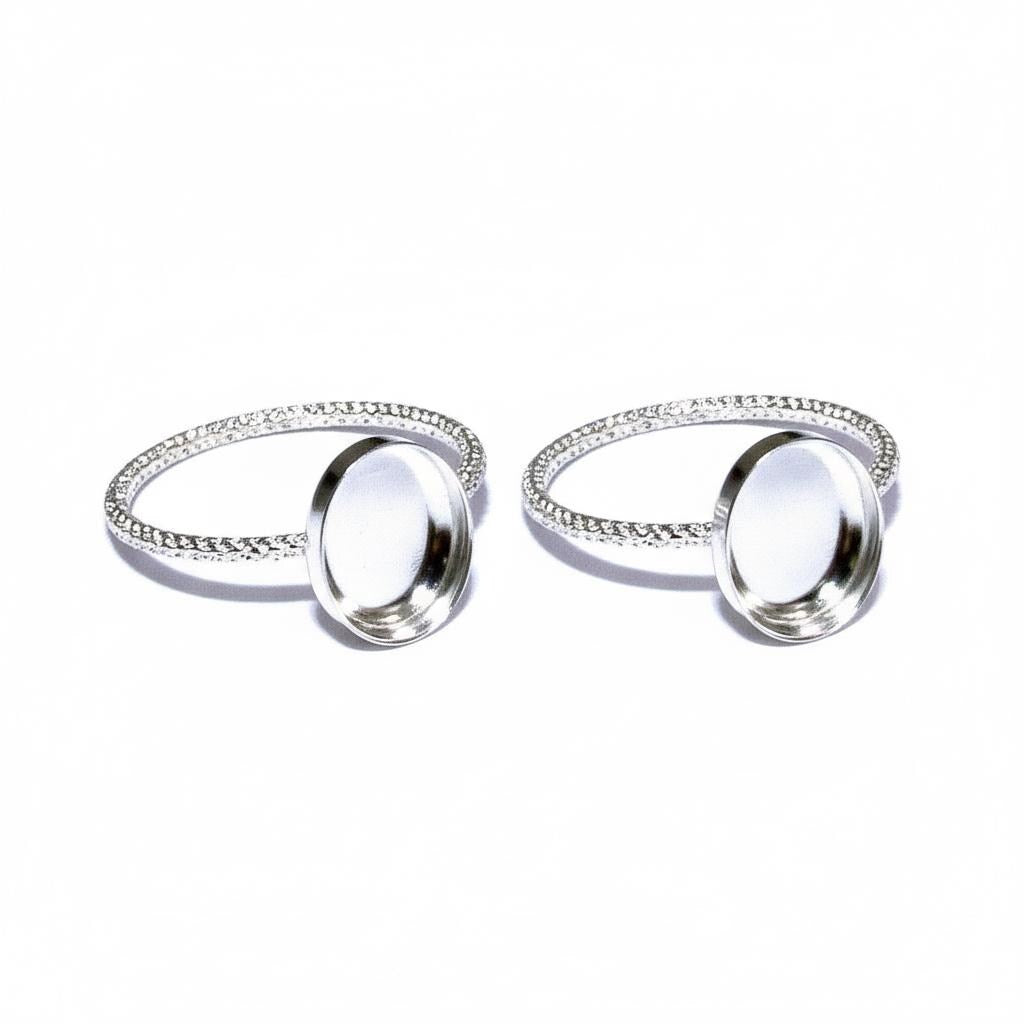 925 Sterling silver blank ring with bezel cup 7x9mm size 4, 5, 6, 7, 8, 9, 10, 11, Jewelry making, bezel cup, base ring, Setting - 1 piece