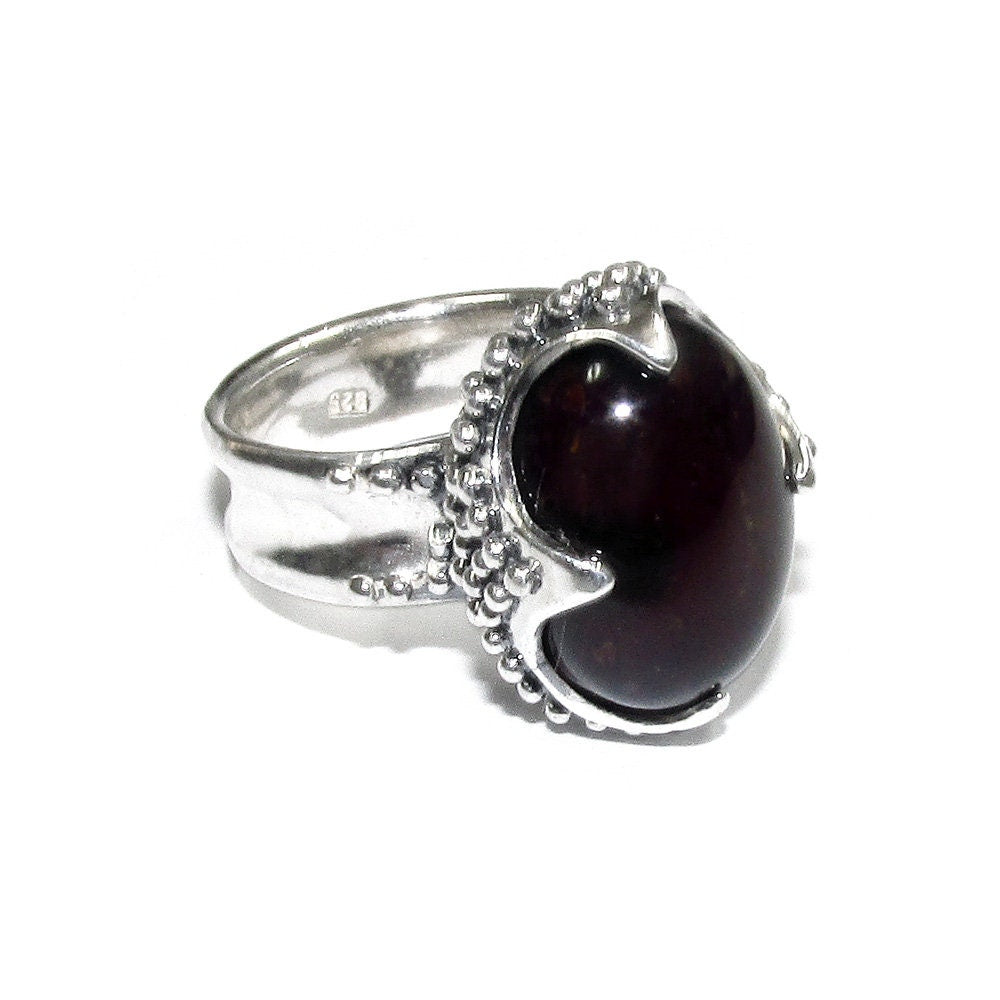 Statement Natural opal ring 925 sterling silver size 7, Handmade ring, single copy, sterling silver, Brown opal, silver ring, gemstone