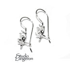6 mm size 925 sterling silver blank earrings with closed ring, Jewelry making, Setting silver, bezel cup, base earrings - 1 pair (2 pieces)