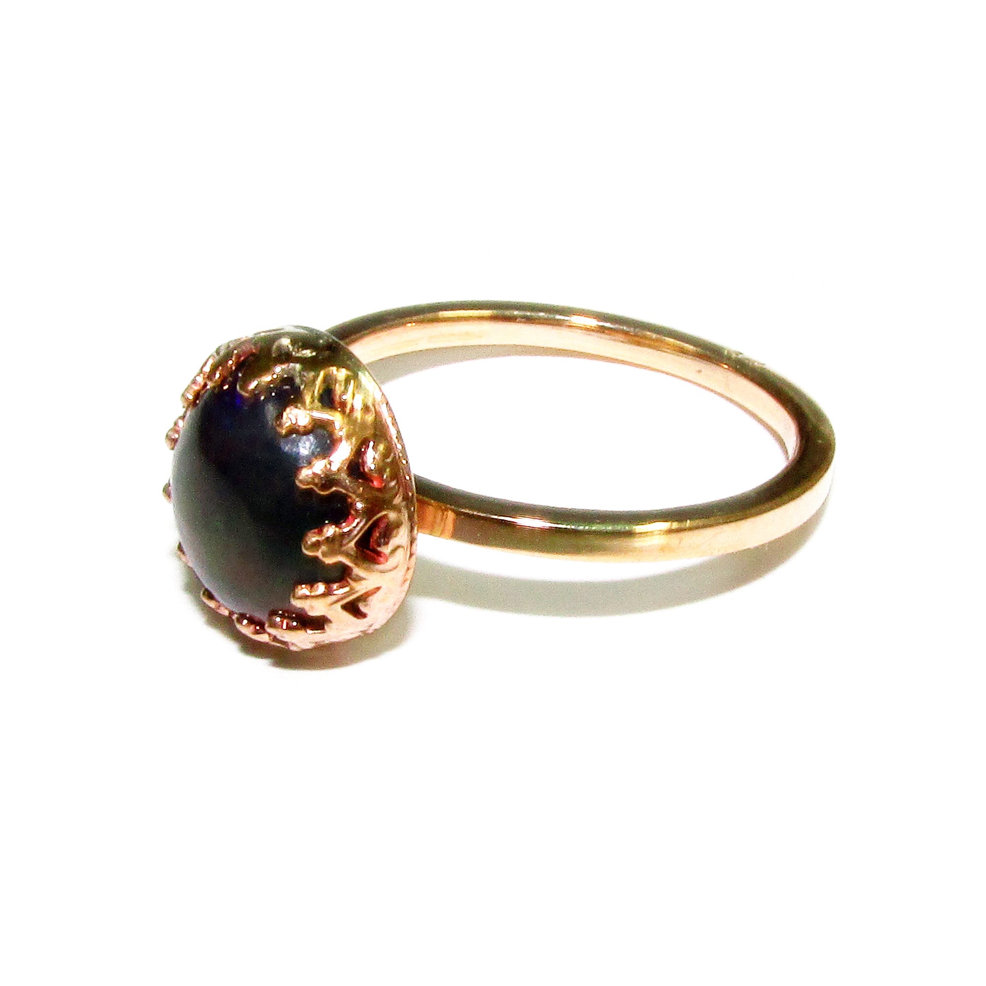 14K Yellow gold filled handmade ring size 5 1/2 with welo opal 8 mm, 14K Yellow gold filled ring, single copy, handmade ring  - 1 piece
