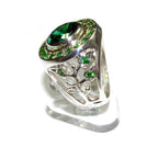 Statement Chrysoprase ring 925 sterling silver size 8, Handmade ring, single copy, 925 sterling silver, Natural Chrysoprase, Green gems