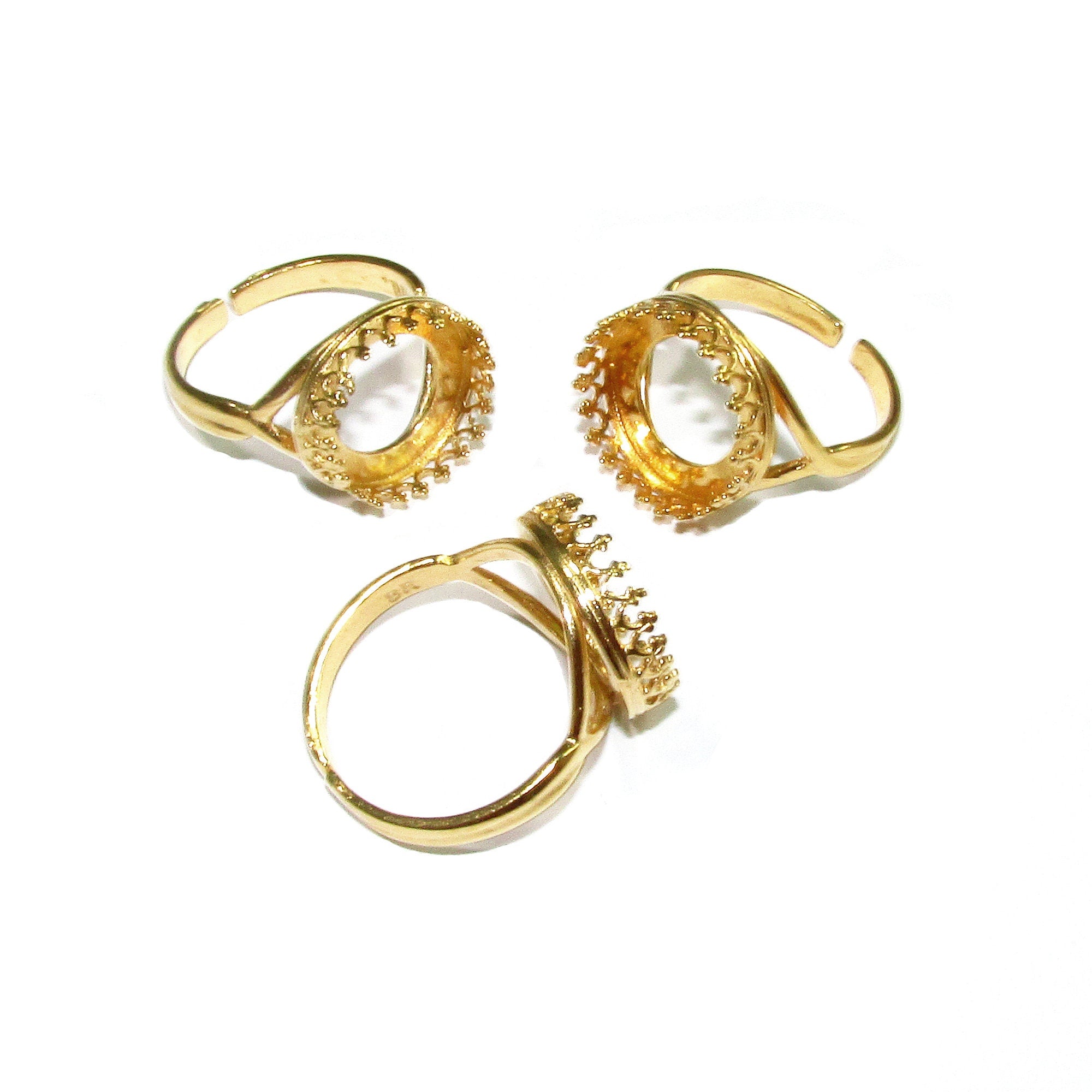 14K Yellow gold filled open blank ring with bezel cup 14 mm, base ring, Setting, bezel cup, jewelry making, ring gold filled - 1 piece