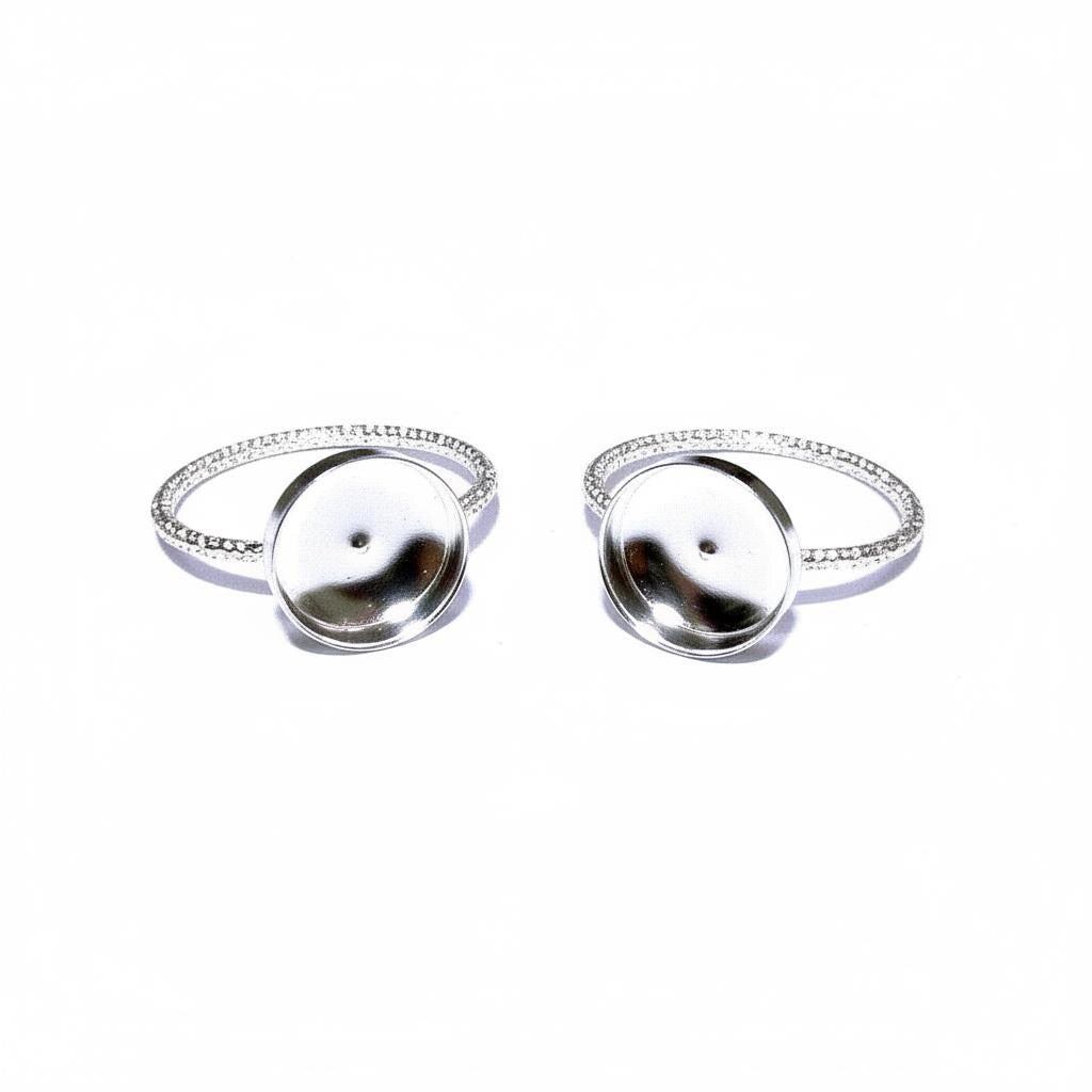 925 sterling silver blank ring with bezel cup 10 mm size 4, 5, 6, 7, 8, 9, 10, 11, bezel cup, base ring, Jewelry making, Setting - 1 piece