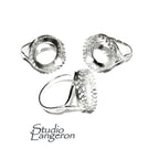 16 mm 925 sterling silver blank ring with bezel cup size 5, 6, 7, 8, silver ring, bezel cup, base ring, Setting, Jewelry making - 1 piece
