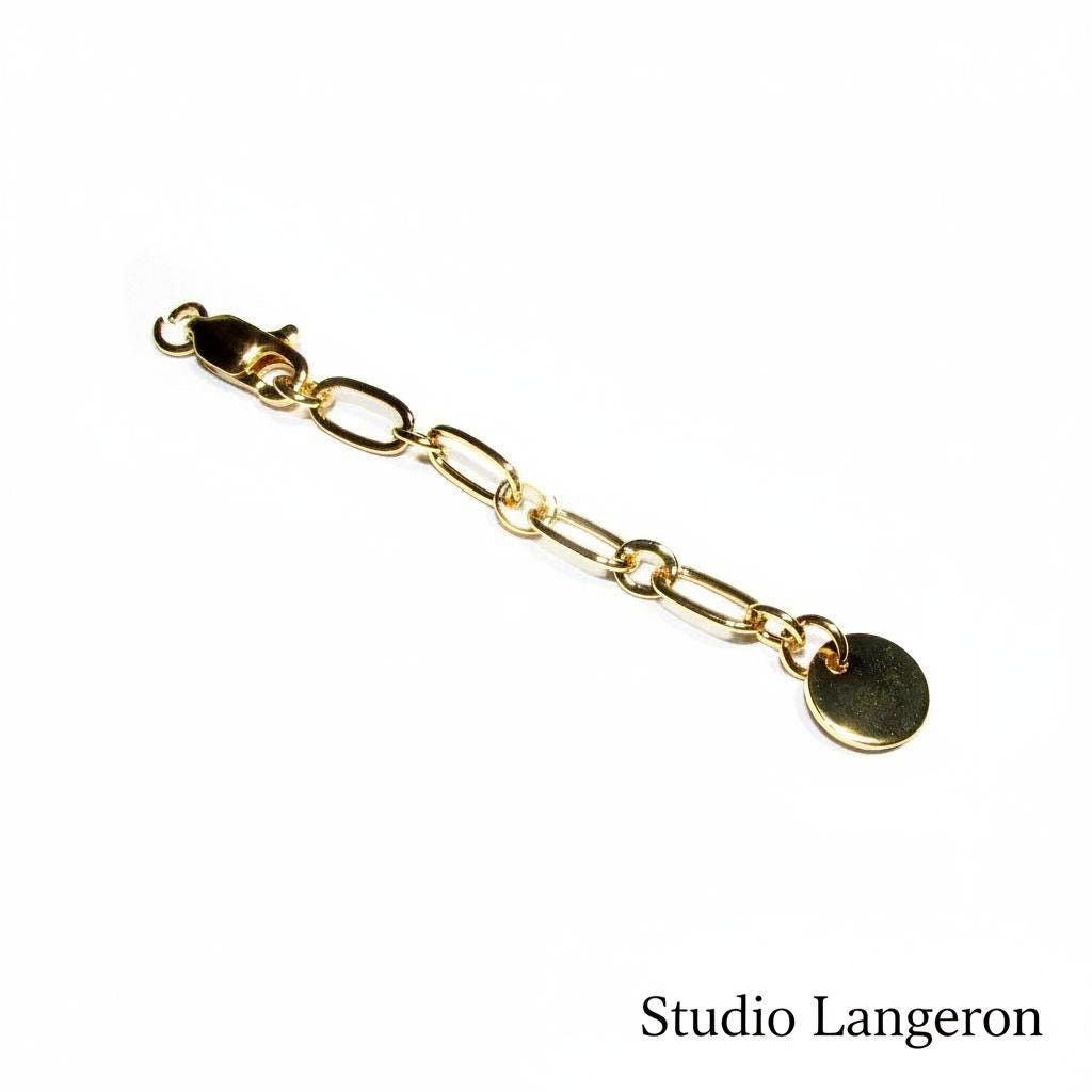 14K Gold Filled Extension Chain size 5,5cm, oval chain 7.5x4.0mm, lobster clasp 10mm - 1 piece