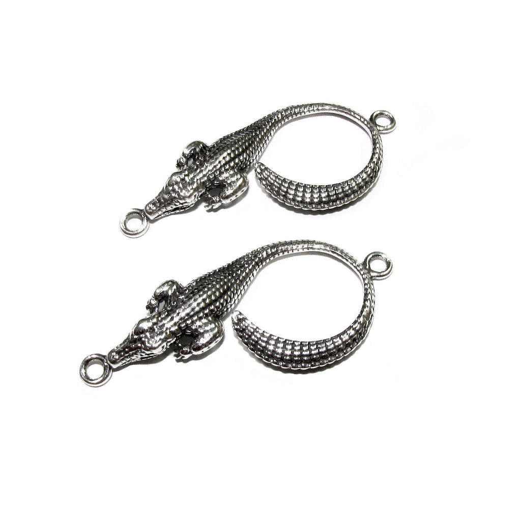 925 Sterling silver large connector 4.1x1.8 cm, silver connector, Connector Crocodile, Link Connector, Link, Jewelry making - 1 piece