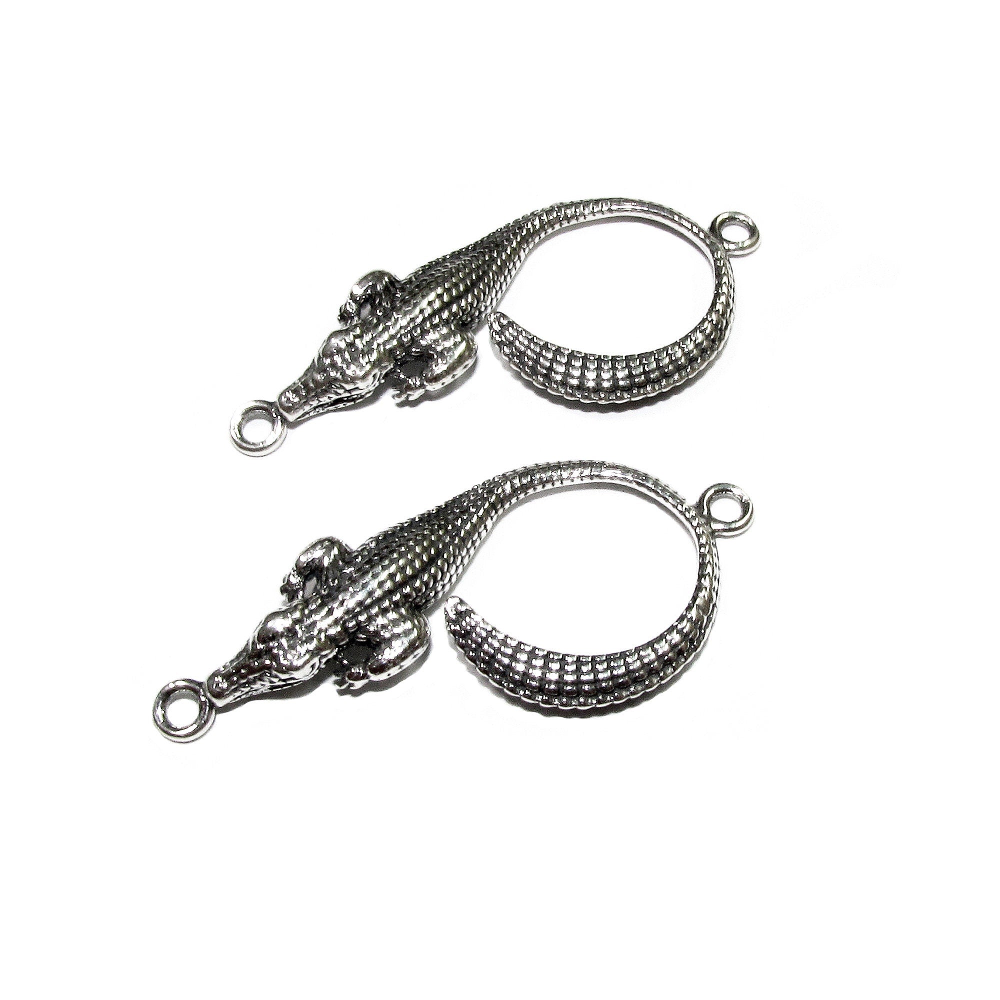 925 Sterling silver large connector 4.1x1.8 cm, silver connector, Connector Crocodile, Link Connector, Link, Jewelry making - 1 piece