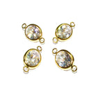14K Gold Filled White topaz oval Link Connector size 13.5x7.0 mm, White topaz gold filled link, Link connector, Jewelry making - 1 piece