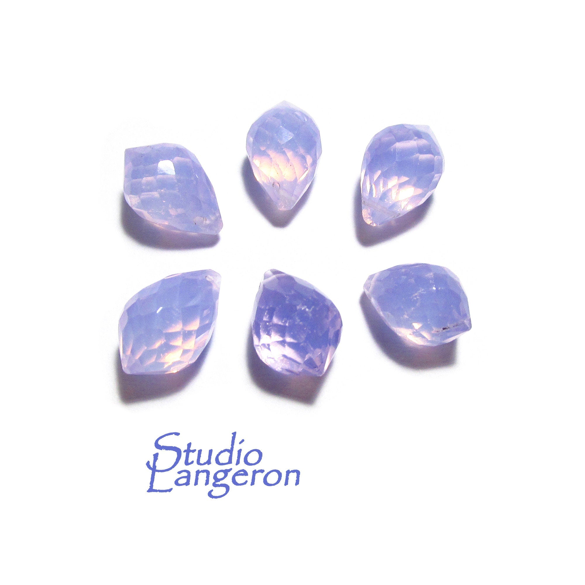 Natural Lavender Teardrop faceted Beads size 10x7 mm, Lavender Gemstone, Jewelry making, Natural Gemstone Teardrop beads - 1 piece