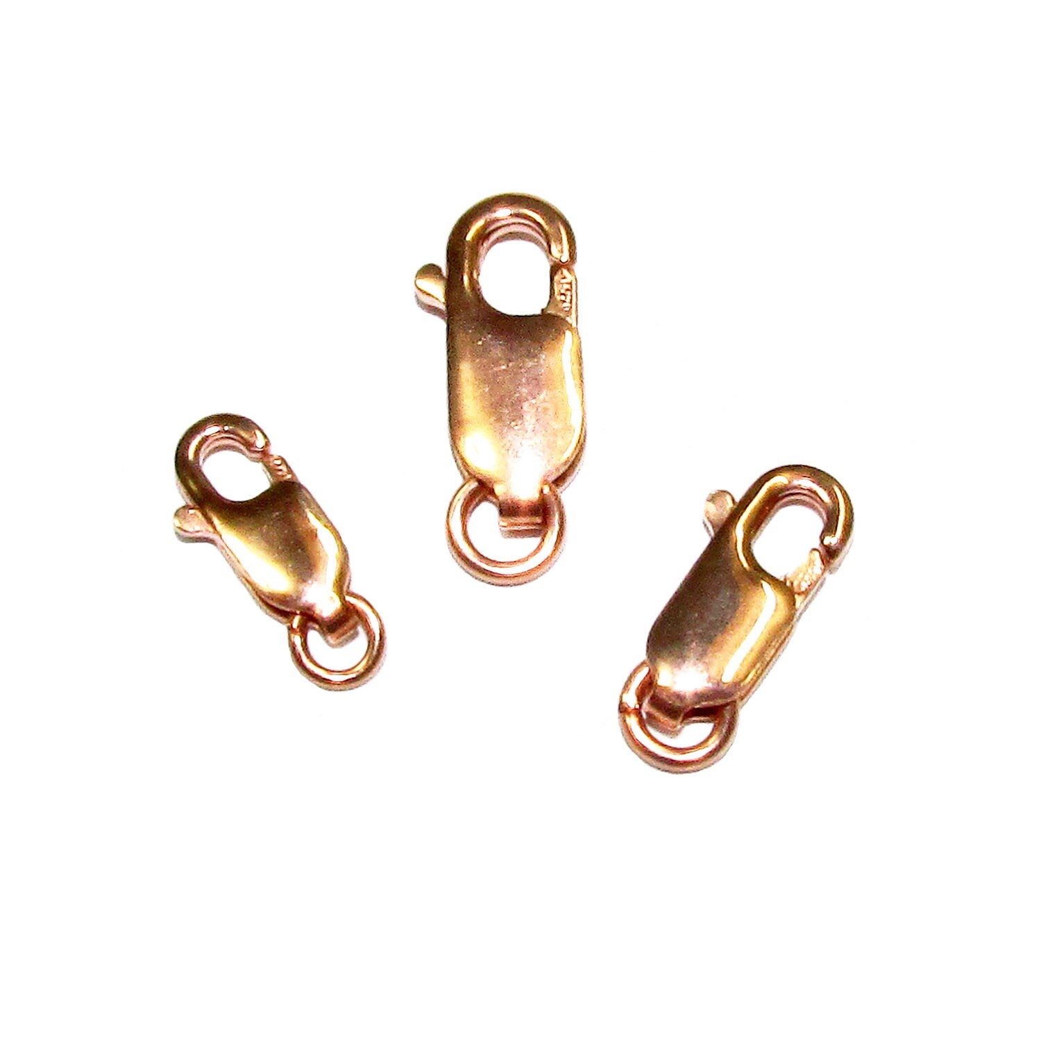 14K Rose Gold Filled Oval Lobster Clasp with Open Ring size 10, 12, 14 mm, Rose Gold Filled, Jewelry making, Clasp gold filled - 1 piece