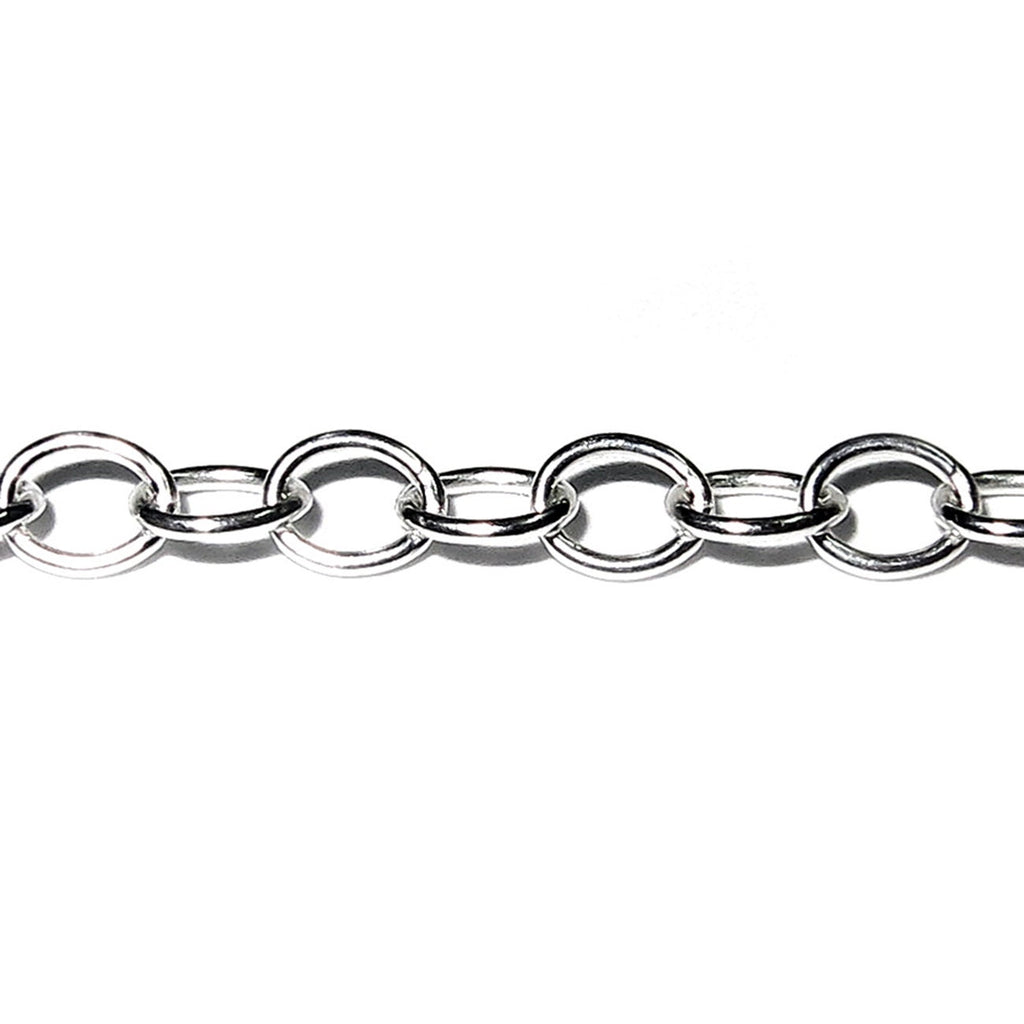 2.5 mm 925 Sterling Silver oval cable shiny chain, silver chain, 925 silver chain, silver chain oval, Jewelry making - 1 Ft (30 cm)